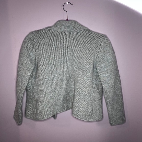 Eileen Fisher Knit Cardigan Italian Yarn Wool Blend Open Front Sweater M - Picture 4 of 6